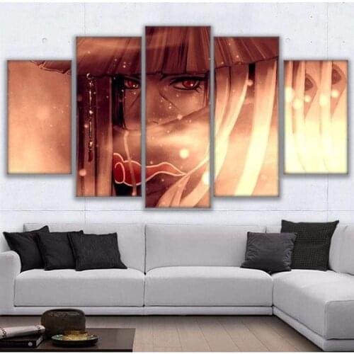 5 Piece Wall Art Canvas Prints Anime Manga Ninja Figure Itachi Posters And Pictures Modern Home Living Room Decoration Paintings