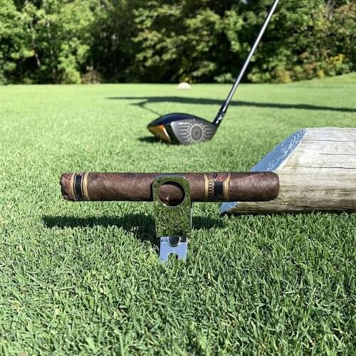 New Stainless Steel Foldable Cigar Holder Outdoor Golf Course Personalized Cigar Carving Rack With Fixed Ball Marking For Golfer