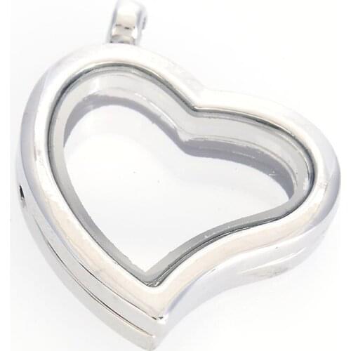 Miasol DIY heart pendant magnetic Open Floating Charm Lockets,diy pendant floating charm locket necklace 51411