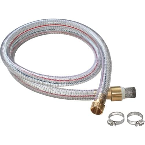 2 meters PVC transparent steel wire hose high temperature resistant antifreeze plastic water pipe with valve