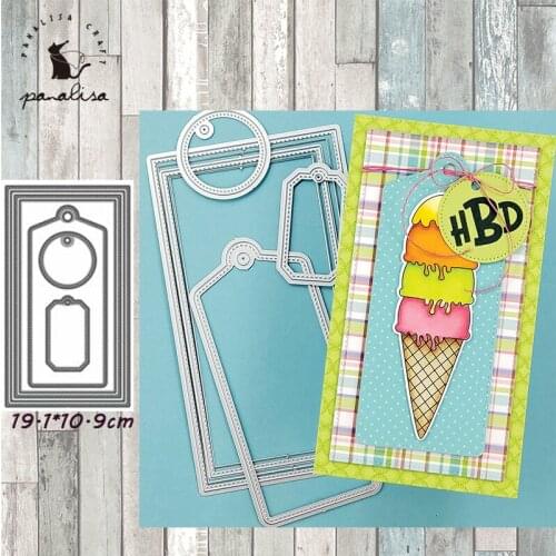 Panalisacraft Rectangle Background Frame Metal Cutting Dies Stencils DIY Scrapbooking/photo album Decorative Embossing DIY Cards