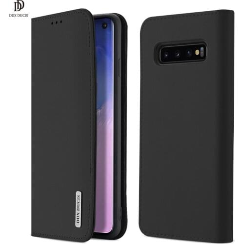 For Samsung Galaxy S10 DUX DUCIS Wish Series Luxury Case Flip Cover with card Slot Sturdy Stand Support Wireless Charging