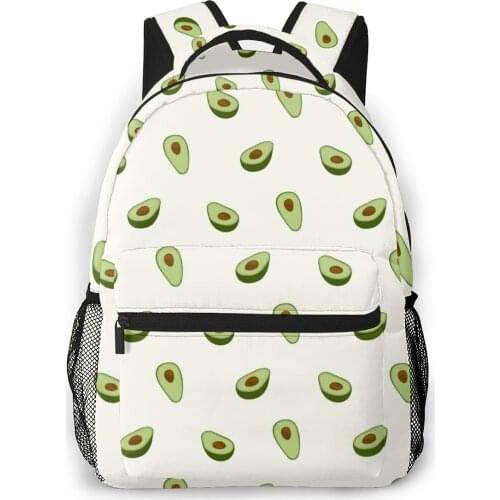 2021 Women Backpack Fashion Shoulder Bag Avocado Pattern School Bag For Teenage Girl Children Bookbag Travel Bag