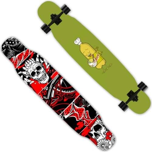 Longboads Skateboard 117cm Four-Wheeled Scooter, Road Brush Street Dance Longboard Maple Skateboard Suitable for Teenagers
