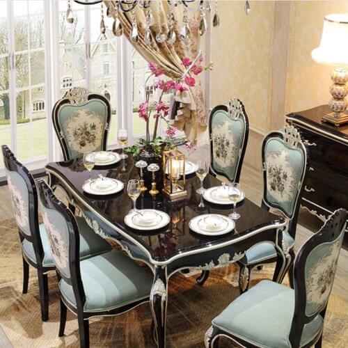 Modern Style Italian Dining Table, 100% Solid Wood Italy Style Luxury round Dining Table Set bng015