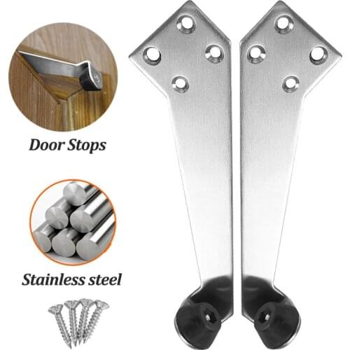 2021 Stainless Steel Door Stops Mute Door Stopper Buffer Rubber Water-proof Door Top Stopper Furniture Door Hardware for Room