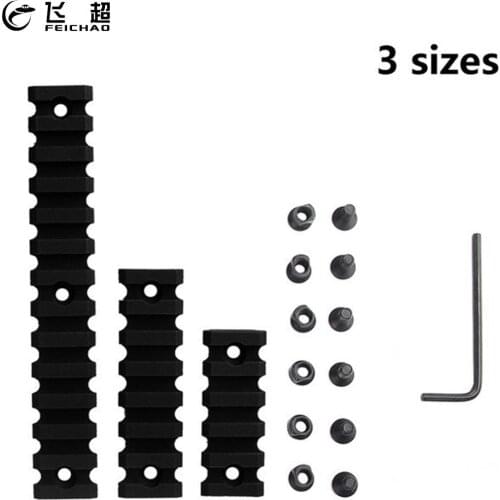 Outdoor Tactical 20mm Rail Strip ABS Rail Bracket 2" 5 + 3" 7 + 5" 13 Slot 3in1 Set for Picatinny Segment Adapter Rail Section