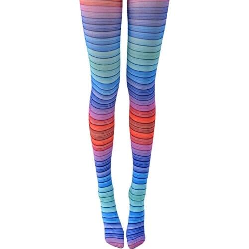 Rainbow Gradient Pantyhose Spring Sublimation Pantyhose