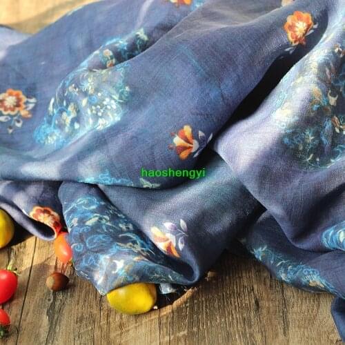 High-end custom designer printed fabrics, cotton and linen retro national style cheongsam clothing fabric