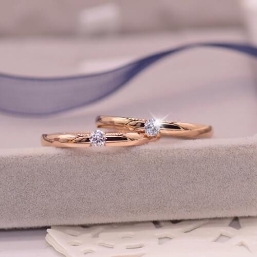 YUN RUO Rose Gold Colors Luxury Zirconia CZ Rings for Woman Girl Wedding 316 L Stainless Steel Party Jewelry Prevent Allergy