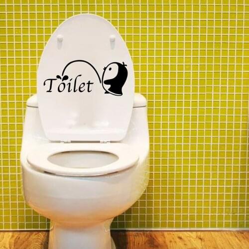 Funny Cute Penguin Silhouette Toilet Sticker Washroom 3d Creative Removable Vinyl Mural Bathroom Wall Art Decals Decor s-45