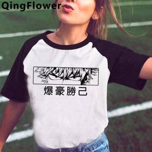 My Hero Academia T Shirt Women Kawaii Cartoon Bakugou Graphic Tees Funny Anime Boku No Hero Academia Todoroki T-shirt Top Female