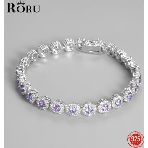 925 Sterling Silver Zircon Bracelets 19cm for Women Stylish Shiny Gemstone Bangles Crystal Luxury Jewelry Women Accessories