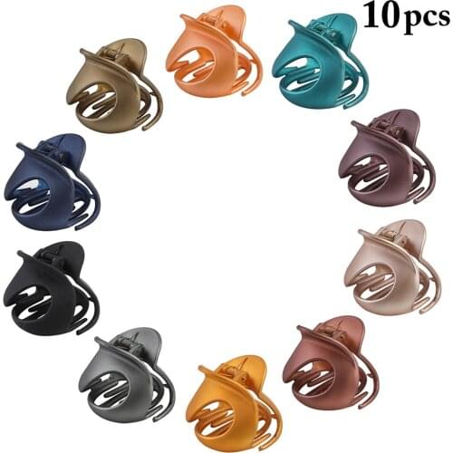 10pcs Solid Color Claw Clip Hair Claw Clamp Barrette Crab Hair Claws Bath Clip Ponytail Clip for Women Girls Hair Accessories