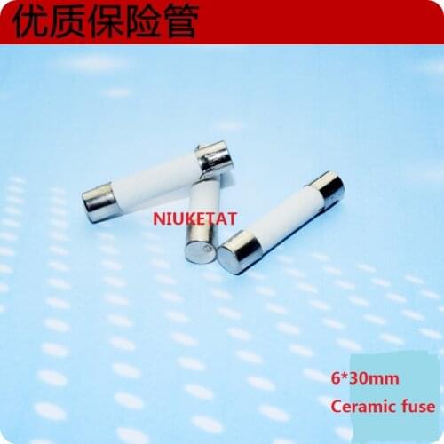 100pcs 6*30mm 1A 250V Ceramic fuse 6*30 1A 250V Ceramic New and original Free shipping