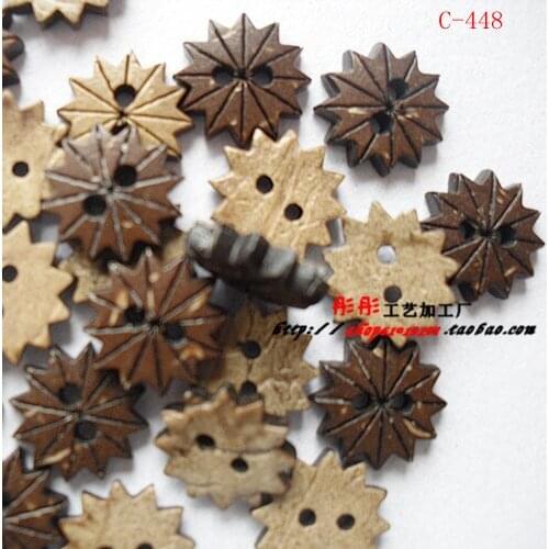 100 pieces/lot Natural Coconut Buttons Grament Buttons Diy Beads 11mm C-448