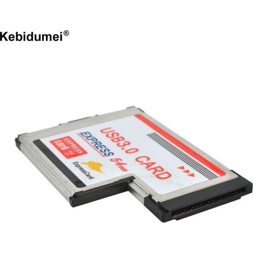 2 Port USB3.0 PCI Express Card Adapter 5Gbps Dual 54mm Slot ExpressCard Converter with SATA Driver USB Cable For Laptop Notebook