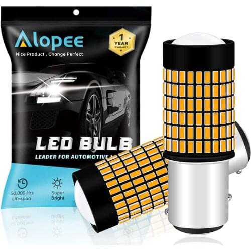 2Pack 1157 BAY15D 3014 144 SMD LED Light 9V-30V Amber/Yellow Replacet 1016 1034 7528 2057 2357 Car Turn Signal Tail Blinker Bulb