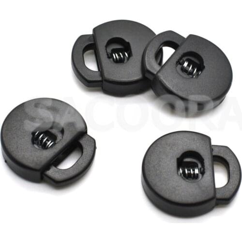 25pcs/pack Cord Lock Toggle Stopper Plastic Black For Garment Accessories Free Shipping