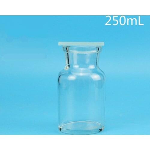 250mL Gas Collecting Bottle Transparent Clear Glass with Ground - In Glass Sheet Collector Laboratory Chemistry Equipment