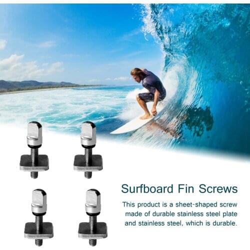 4 pcs surfboard fin screws, stainless steel anti-rust and anti-corrosion thumb fin screws and boards, surfboard accessories