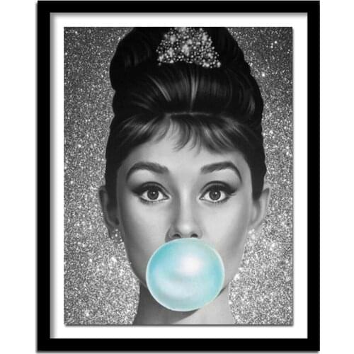 5D DIY diamond embroidery Audrey Hepburn,full diamond painting Cross Stitch Rhinestone home decoration Christmas E1580