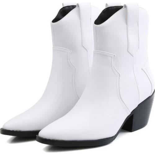Big Size - boots women shoes ankle boots for women ladies boots shoes woman winter Pointed thick with