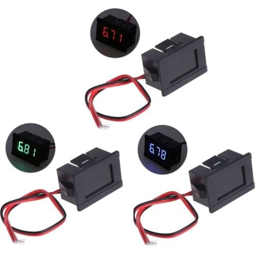DC 2 Wires 4.5-30V Mini LED Digital Display Voltmeter Volt Voltage Panel Meter About 200ms/time 3 0.36" LED tube -10℃~65