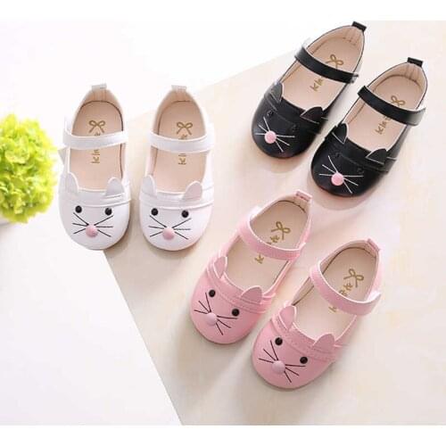Spring Autumn Girls Shoes Cat Pricness Single Shoes Pu Leather Children Shoes Dance Kids Shoes 2-7 Years Old MCH005