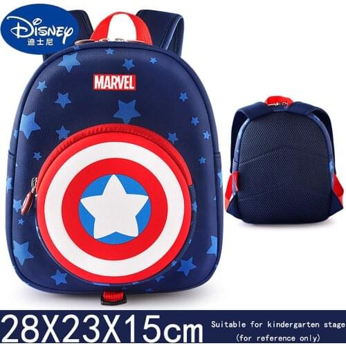 Disney Avengers Baby School Bag Childrens Marvel Superhero Pattern Cartoon Breathable Comfortable Kids Boys School School Bag