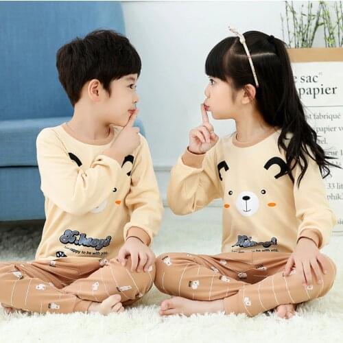 2019 Winter Kids Cotton Pajamas Set Baby Girl Clothes Kids Cartoon Sleepwear Pyjama Enfant Boys Pijama Toddler Inflant Nightwear