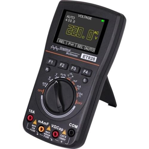 ET828 2 In 1 Intelligent Digital Multimeter Graphical Oscilloscope 2.5Msps Sampling Rate Waveform for Electronic Test Tool