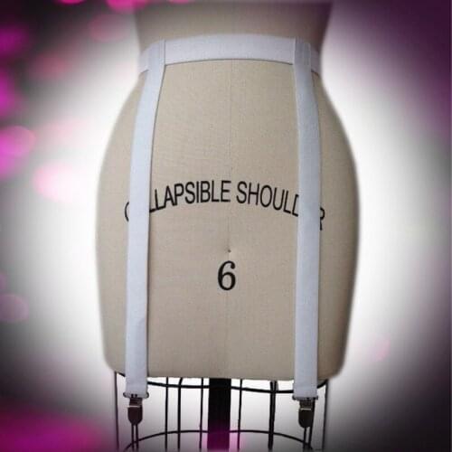 Fetish Wear White Garters Gothic Stockings Suspenders Belt Nightclub Body Cage Harness Bodycage Bondage Lingerie P0094