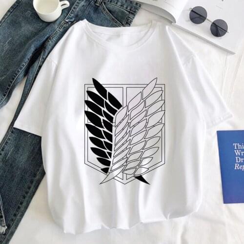 Attack On Titan Graphic Print T-shirt Women Harajuku Aesthetic White Top Tshirt Tee 2021 Summer Japan Anime Style Female T Shirt