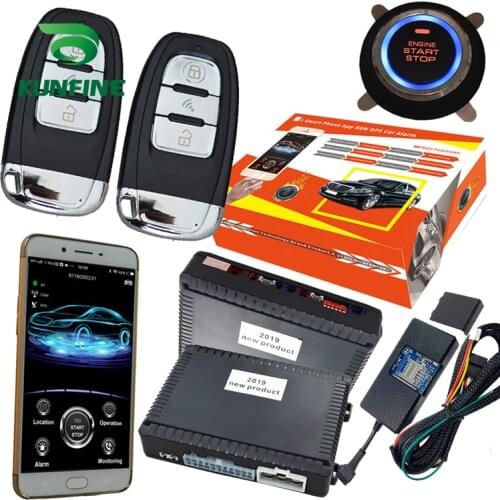 GPS Car Alarm System Push Button Start Passive Keyless Entry Remote Car Engine Start Stop Support Android and ios System 688AN