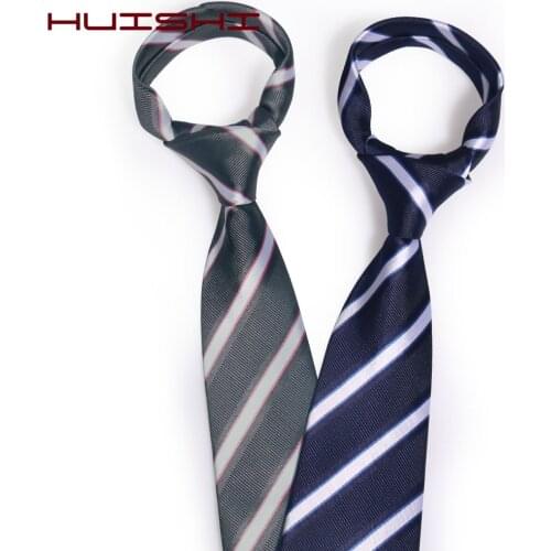 HUISHI Yellow Stripe Men Neck Tie Fashion Jacquard Necktie Yellow Bule Grey Tie For Men Business Wedding Formal Neckwear Gift