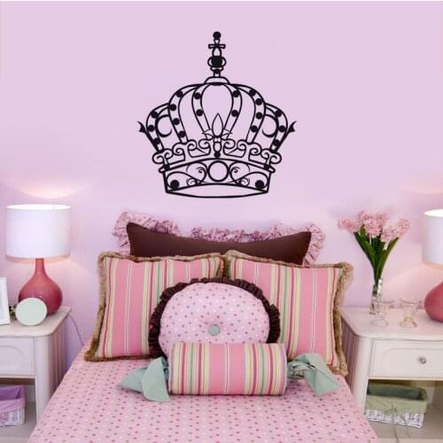 Creative Princess Girl Crown Wall Sticker Childrens room Art Applique Living room bedroom Home Decoration DIY Wallpaper JG1696