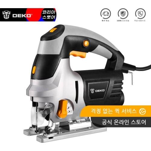 DEKO 800W Jig Saw Laser Guide 6 Variable Speed Electric Saw with 6 Pieces Blades, Metal Ruler, Allen Wrench Jigsaw Power Tools