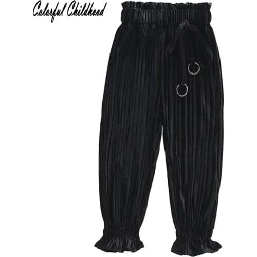 Toddler Baby Kids Girls Bloom Leggings Pants Solid New Fashion Girl Autumn Winter Clothes Harem Pants High Waist Toddler Trouser