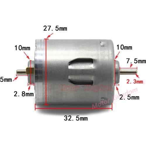 Mini RS-360 DC6V~12V 7000RPM Dual Shaft 2.3mm Axis Carbon Brush Electric Motor DIY RC Toy Car Boat Train Model