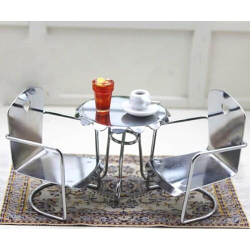 Dollhouse Miniature 1:12 Iron Chair model for Dolls House Furniture for dolls mini chair toys for children