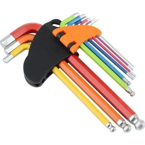 Hex Key Wrench Set, 9 Pcs Hex Key Set Tools With Ball End, 1.5Mm-10Mm, Metric Long Arm Hexagon Wrench