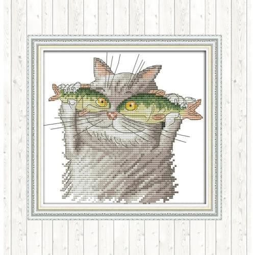 DMC Cross Stitch Kits Embroidery Needlework Sets 14ct Counted Printed Canvas for Needlework Cross Stitch Fabric DIY Hand Crafts