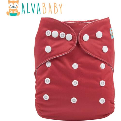New Arrival! Alvababy Solid Cloth Diaper Reusable Nappy with Microfiber Insert