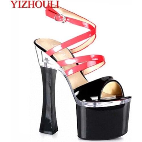 HOT SALE 18 cm sexy high heels sandals women spool heels platform High-heeled shoes pole dancing Dance Shoes