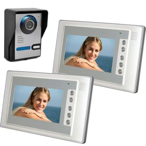 SmartYIBA 7"Wired Door Intercom System Video Doorphone Home Security Camera Monitor Home Office Video Doorbell Visual Interphone