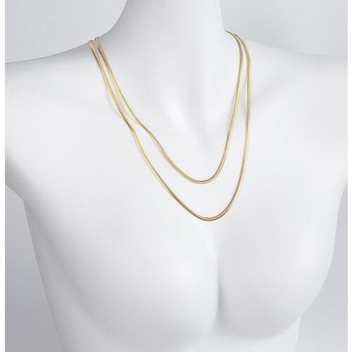 Luxury Stainless Steel Double Layer Snake Necklace with 120CM Sleek Collection Smooth Chain as Fashion Lady Gift