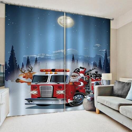 Luxury Blackout 3D Window Curtains For Living Room Bedroom blue christmas curtains Decoration curtains