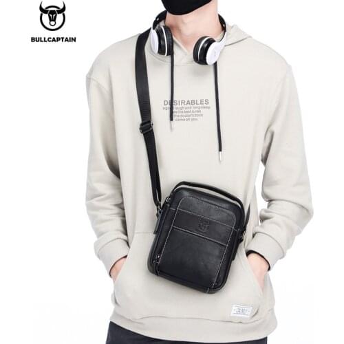 Brand Men Small Shoulder Bag Real Top Layer Cowhide Mini Messenger Bag fro Male Phone Pouch Zipper Tote Handbag sac homme