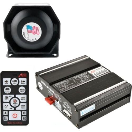 Super Loud 200W For Car Truck Police Fire Siren 8 Tone Alarm Warning Speaker Black Shell DC 12V Multi-toned Horn